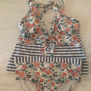 EUC Apt 9  3-piece  Floral bathing suit Size XL